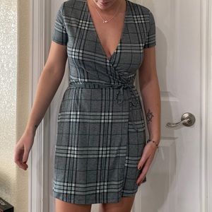 Plaid Wrap Dress